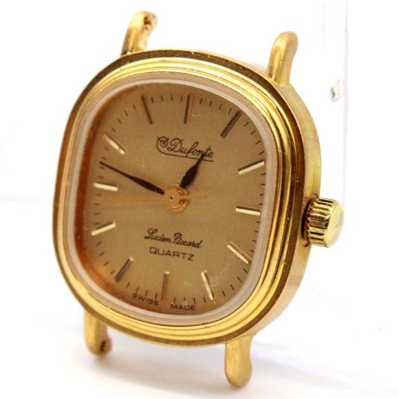 Vintage DUFONTE Watch Womens Gold Tone Stainless Steel Swiss Made Quartz 80's - Picture 1 of 6